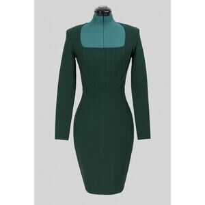 Marciano Guess Forest Green Long Sleeve Bandage Bodycon Mini Dress Women Size S